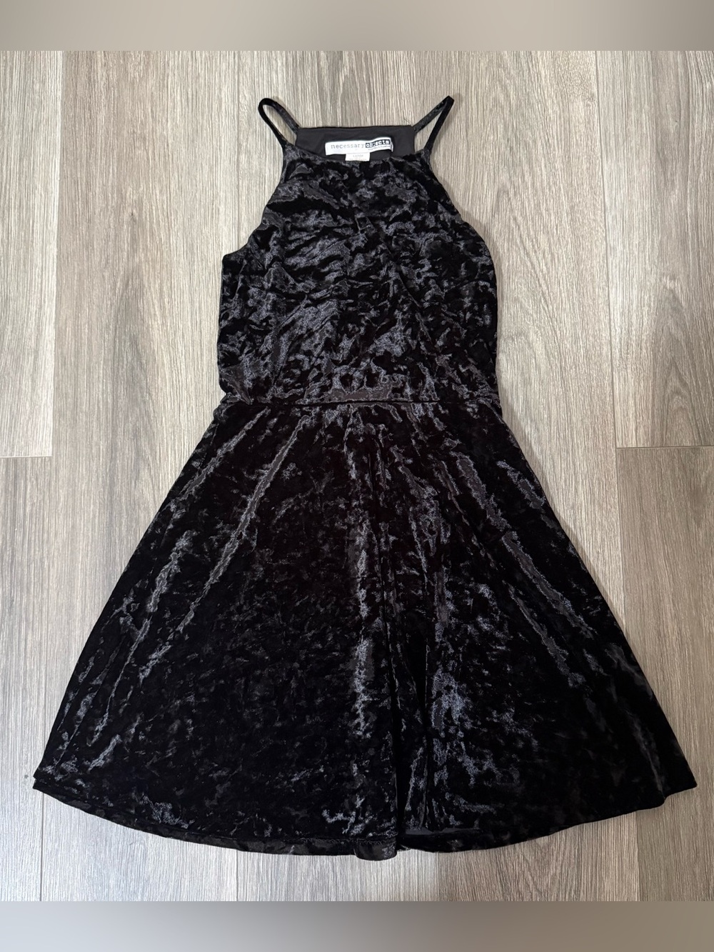 Y2K Fairy Goth Necessary Objects Black Velvet Sleeveless Mini Dress Size Large